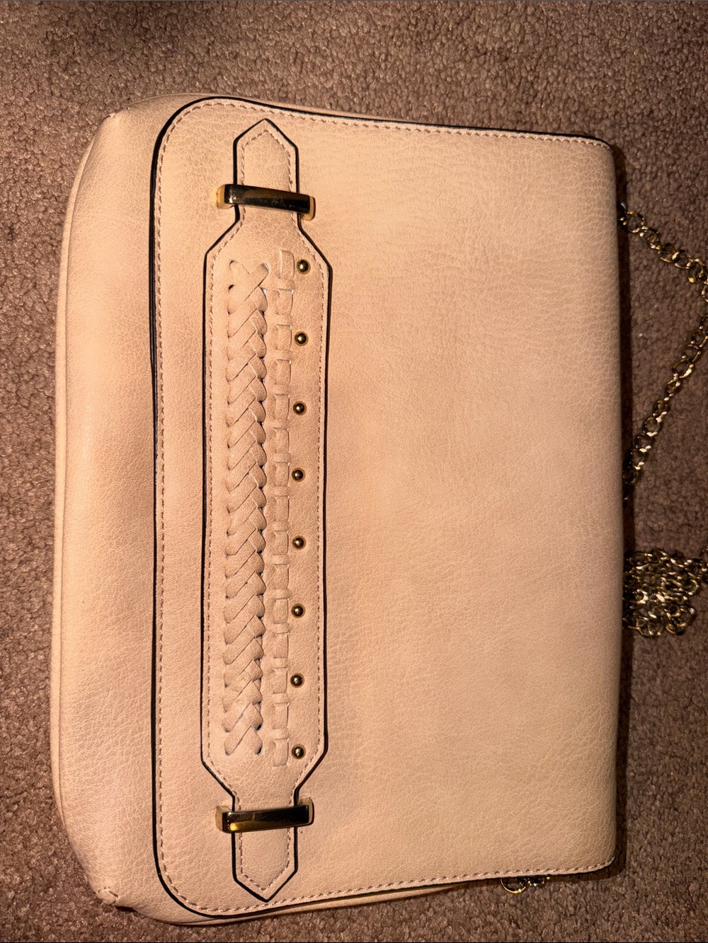 Women’s Blush Crossbody Bag with Braided Accent
